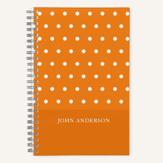 Schattigee Funky Oranje Polka Dots Custom Script Notitieboek