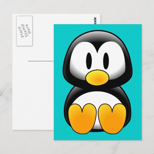 Schattigee Funny Baby Penguin Briefkaart (Voorkant / Achterkant)