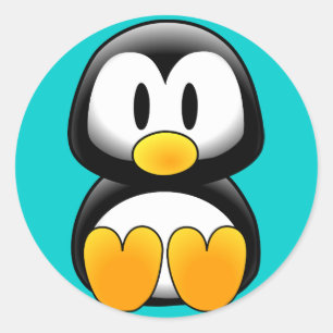 Schattigee Funny Baby Penguin Ronde Sticker
