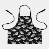 Schattigee Funny Black Grey Grote Witte Haai Schort (Voorkant)