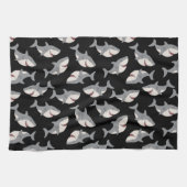 Schattigee Funny Black Grey Grote Witte Haai Theedoek (Horizontaal)