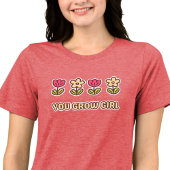 Schattigee Funny Bloemenmeisje Power Inspirerend V Tri-Blend Shirt