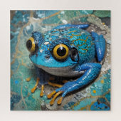 Schattigee Funny Blue Frog puzzel (Verticaal)