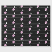 Schattigee Funny Bubblegum Vogels op een Draadpatr Cadeaupapier (Vlak)