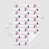 Schattigee Funny Bubblegum Vogels op een Draadpatr Golfhanddoek (Insitu)