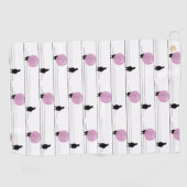 Schattigee Funny Bubblegum Vogels op een Draadpatr Golfhanddoek (Horizontaal)