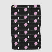 Schattigee Funny Bubblegum Vogels op een Draadpatr Golfhanddoek (Voorkant)