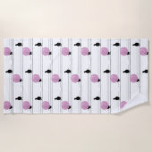 Schattigee Funny Bubblegum Vogels op een Draadpatr Strandlaken (Voorkant)