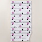 Schattigee Funny Bubblegum Vogels op een Draadpatr Strandlaken (Voorkant)