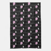 Schattigee Funny Bubblegum Vogels op een Draadpatr Theedoek (Verticaal)