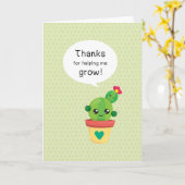 Schattigee Funny Cactus Bedankt voor mij helpen gr Kaart (Gele Bloem)