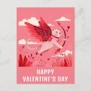 Schattigee Funny Cat Cupid Valentijnsdag Briefkaart
