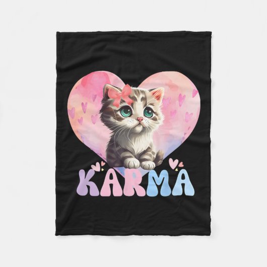 Schattigee Funny Cat Lover Hartvorm Vrouwen Mannen Fleece Deken (Voorkant)