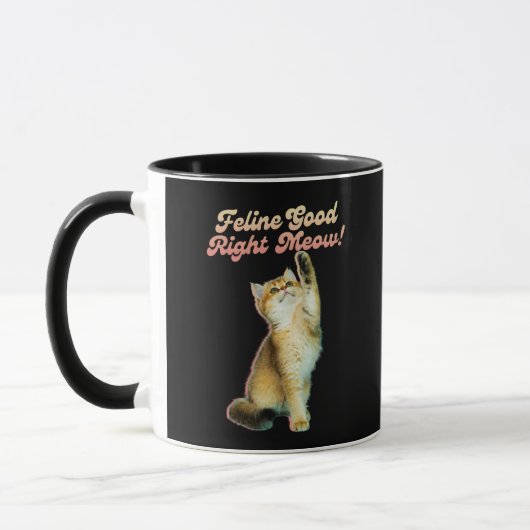 Schattigee Funny Cat Typografie met Speelse Kitten Mok (Links)