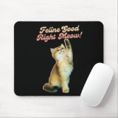 Schattigee Funny Cat Typografie met Speelse Kitten Muismat (Met muis)