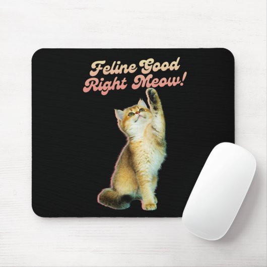 Schattigee Funny Cat Typografie met Speelse Kitten Muismat (Met muis)