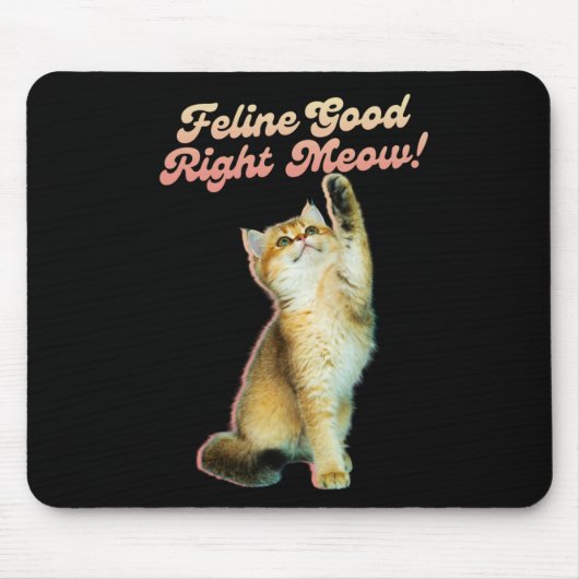 Schattigee Funny Cat Typografie met Speelse Kitten Muismat (Voorkant)