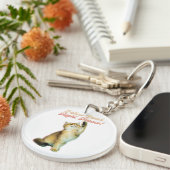 Schattigee Funny Cat Typografie met Speelse Kitten Sleutelhanger (Voorkant Rechts)