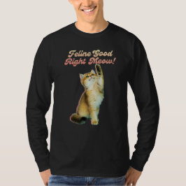 Schattigee Funny Cat Typografie met Speelse Kitten T-shirt