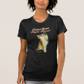 Schattigee Funny Cat Typografie met Speelse Kitten T-shirt (Voorkant)