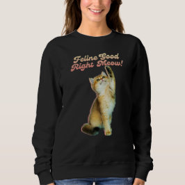 Schattigee Funny Cat Typografie met Speelse Kitten Trui