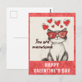 Schattigee Funny Cat Valentijnsdag Hearts Briefkaart (Voorkant / Achterkant)