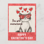 Schattigee Funny Cat Valentijnsdag Hearts Briefkaart (Voorkant)