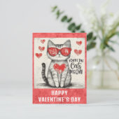 Schattigee Funny Cat Valentijnsdag Hearts Briefkaart (Staand voorkant)