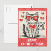 Schattigee Funny Cat Valentijnsdag Hearts Briefkaart (Voorkant / Achterkant)