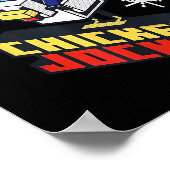 Schattigee Funny Chicken Jockey Pixel Graphic Ridi Poster (Hoek)