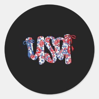 Schattigee Funny Chinoiserie Floral Patriotic USA  Ronde Sticker