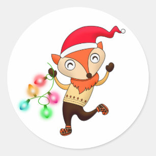 Schattigee Funny Christmas Fox Envelope Stickers S