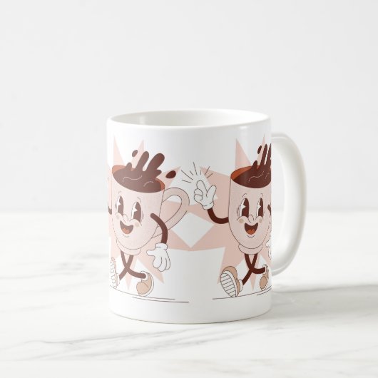 Schattigee Funny Coffee Cartoon Koffiemok (Voorkant rechts)