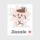 Schattigee Funny Coffee Cartoon Sticker (Vel)