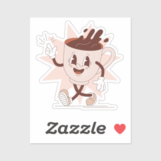 Schattigee Funny Coffee Cartoon Sticker (Vel)