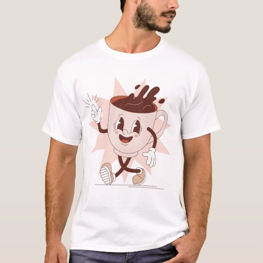 Schattigee Funny Coffee Cartoon T-shirt (Voorkant)