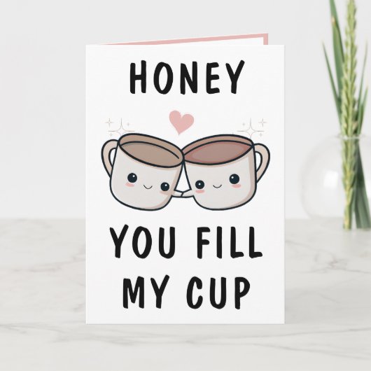 Schattigee Funny Coffee Cup Echtgenote Happy Birth Bedankkaart (Voorkant)