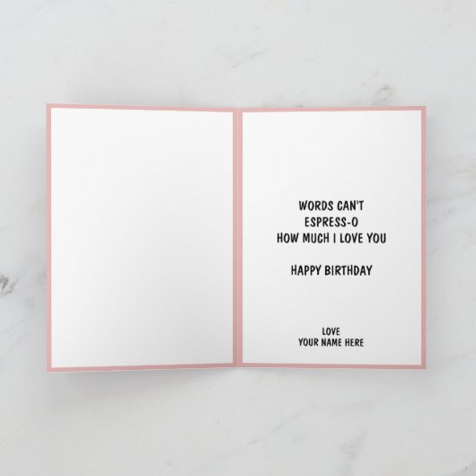 Schattigee Funny Coffee Cup Echtgenote Happy Birth Bedankkaart (Binnen)