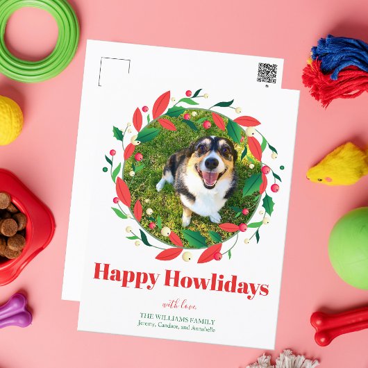 Schattigee Funny Dog Foto Happy Howholidays Kerstm Briefkaart
