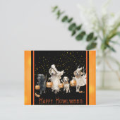 Schattigee Funny Dog Happy Halloween Howlween Briefkaart (Staand voorkant)