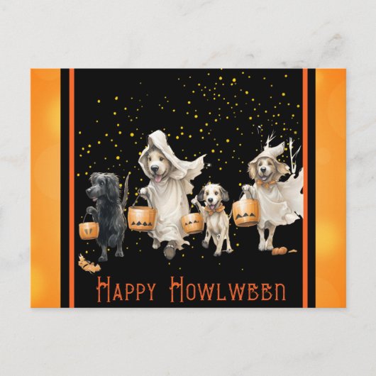 Schattigee Funny Dog Happy Halloween Howlween Briefkaart (Voorkant)