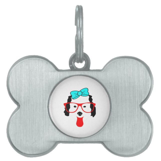 Schattigee Funny Dog Head Drawing Huisdieren Naamplaatje (voorkant)