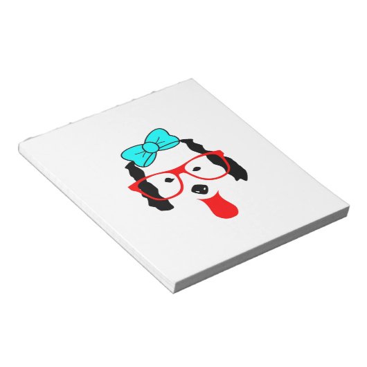 Schattigee Funny Dog Head Drawing Notitieblok (Schuin)