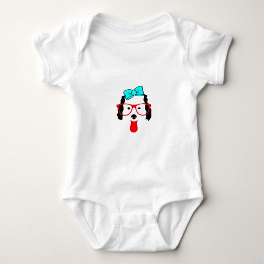 Schattigee Funny Dog Head Drawing Romper (Voorkant)