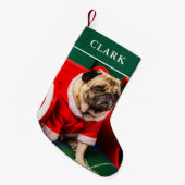 Schattigee Funny Dog Puppy Pet Fotonaam Feestelijk Kleine Kerstsok (Voorkant (Hangend))