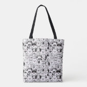 Schattigee Funny Dogs Zwart-wit dierenpatroon Tote Bag (Achterkant)