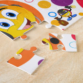 Schattigee Funny Emoji's en kleurrijke cirkels Legpuzzel (Zijkant)