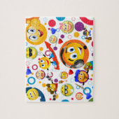Schattigee Funny Emoji's en kleurrijke cirkels Legpuzzel (Verticaal)