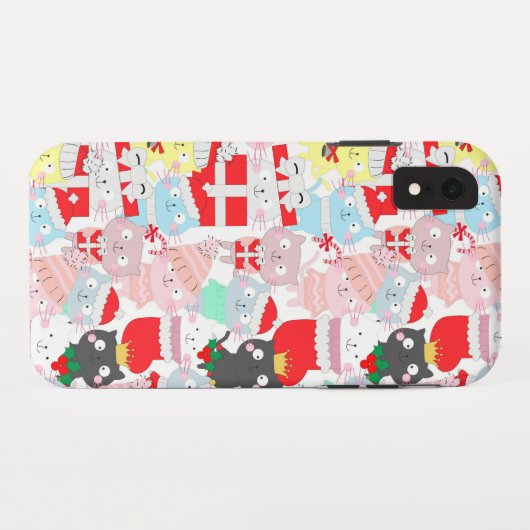 Schattigee Funny Festive Cat Cartoon Case-Mate iPhone Case (Achterkant (horizontaal))