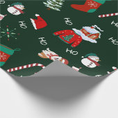 Schattigee Funny Festive Christmas tree sneeuwman  Cadeaupapier (Hoek)
